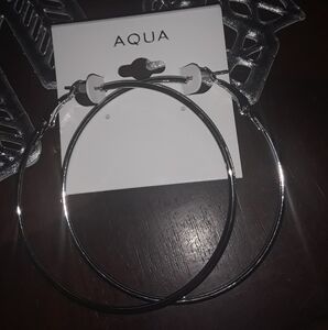 Aqua Silver Fashion Hoops
